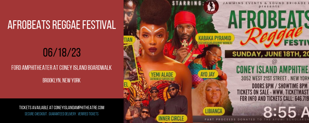 Afrobeats Reggae Festival at Ford Amphitheater at Coney Island tickets Afrobeats Reggae Festival at Ford Amphitheater at Coney Island